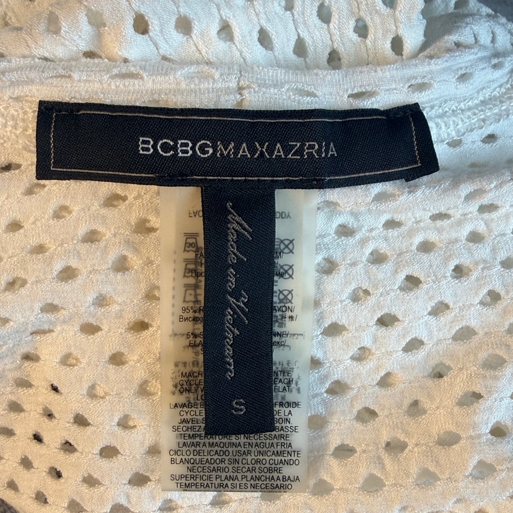 BCBGMaxAzria White Rowe Eyelet Mesh Top (Size S) - Picture 5 of 6
